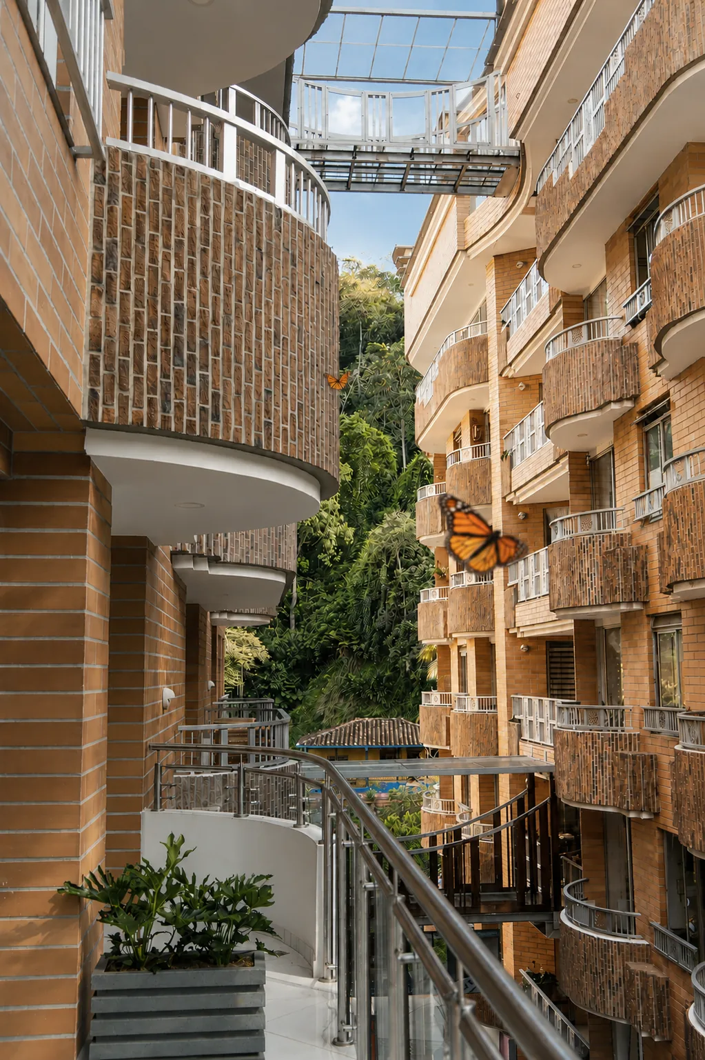 Fachada del Hotel Los Samanes